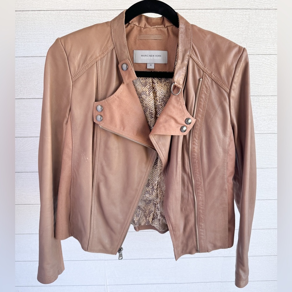 Andrew Marc leather moto jacket